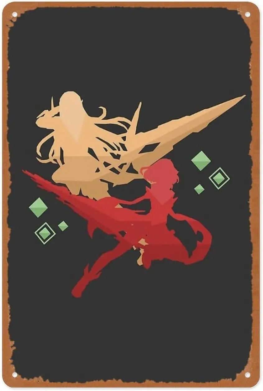 Retro Game Metal Sign - Xenoblade Pyra And Mythra - 8x12 Inch Video Game Wall Art | Console Classic Decor for Gaming Dens sign