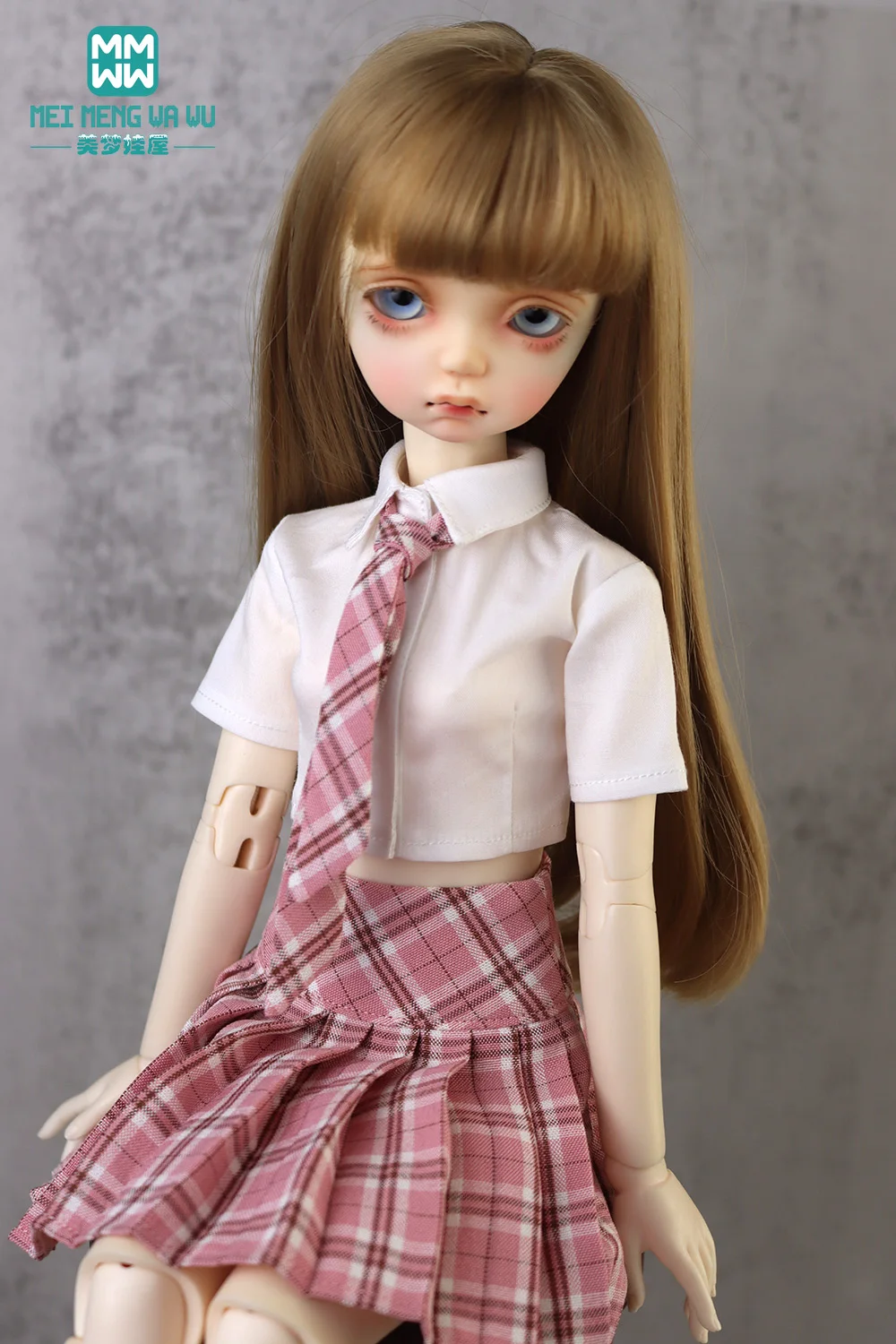 Bjd人形服43-60cm 1/4 1/3,関節式ボール人形,学校用制服スカート,プリーツスカート,半袖シャツ