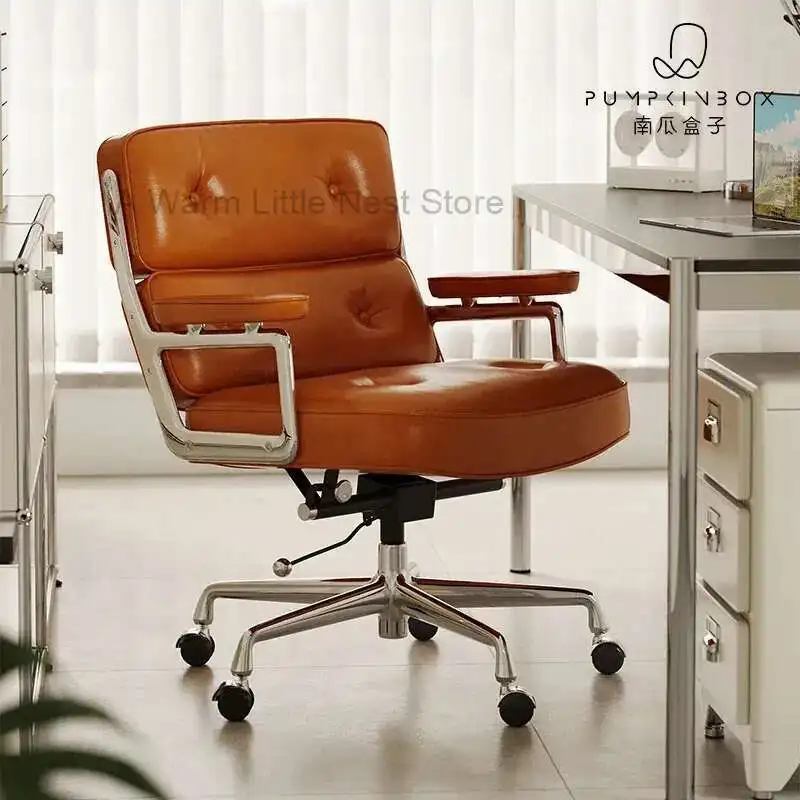 

Ergonomic Computer Chair Swivel Comfortable Office Chairs for Prolonged Sitting Adjustable Leather Office Chair 컴퓨터의자 안락의자