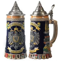 600ml Beer Mugs Big Capacity Germany Geographical Sign Classical  Beer Mug 3D & Resin Steel Stainless Tankard Cup Best Fans Gift