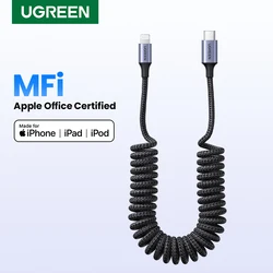 UGREEN MFi 3A kabel USB C do błyskawicy do iPhone 14 13 12 Pro Max szybkie ładowanie dla iPad typu-C kabel USB do samochodu