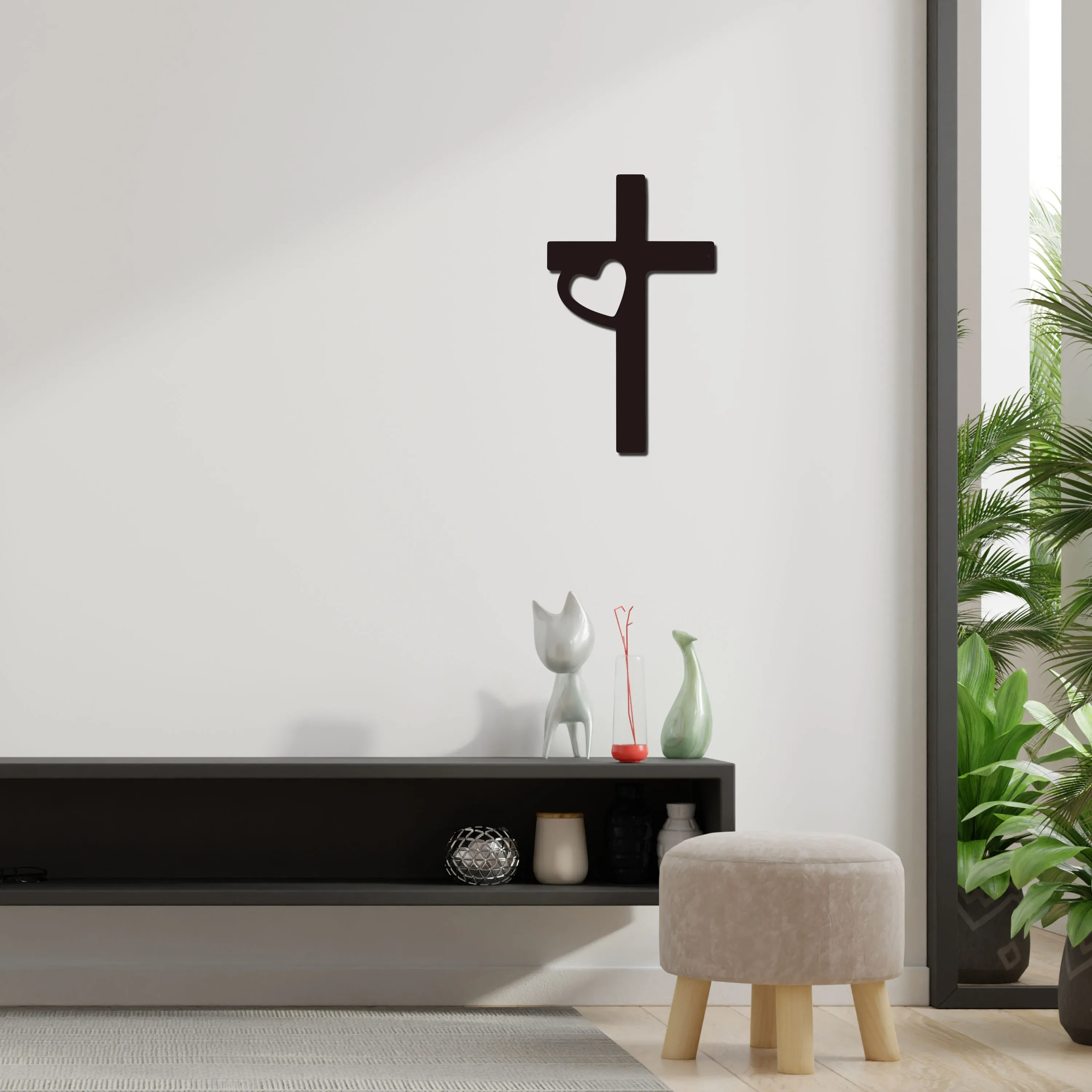 1pc Cross Sign, Inspirational Metal Wall Art, Religious Wall Hanging Decor, Resurrection Wall Mounted, Christian Faith Gifts