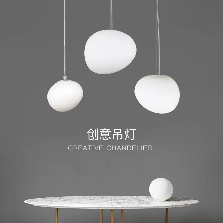 الثريات الإيطالية الإبداعية الحصى LOFT عالية غرفة المعيشة دوبلكس الدرج السرير مطعم بار أوزة البيض مصباح #3