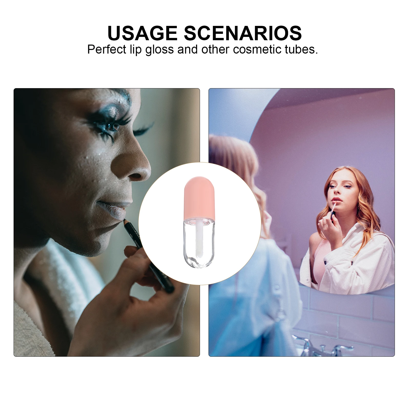 10 PCS Cute Lip Gloss Tubes Empty Bottle Lipgloss with Wand Bottles Wands Travel