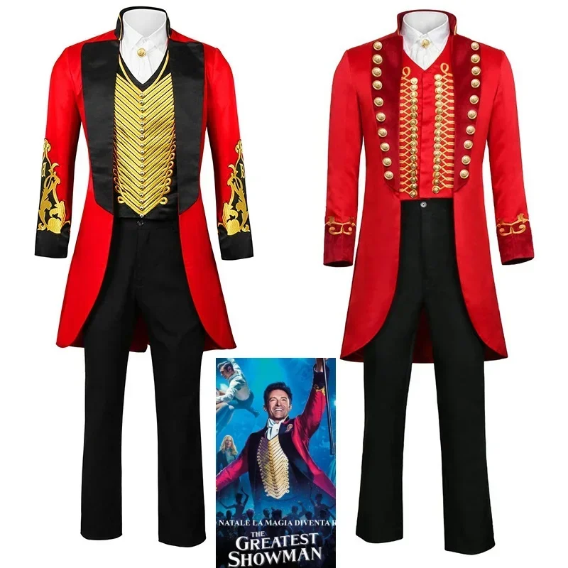 Movie The Greatest Showman Barnum Cosplay Costume The Same Character Adult Men Uniform Coat Pants Suit Halloween Stage Wear