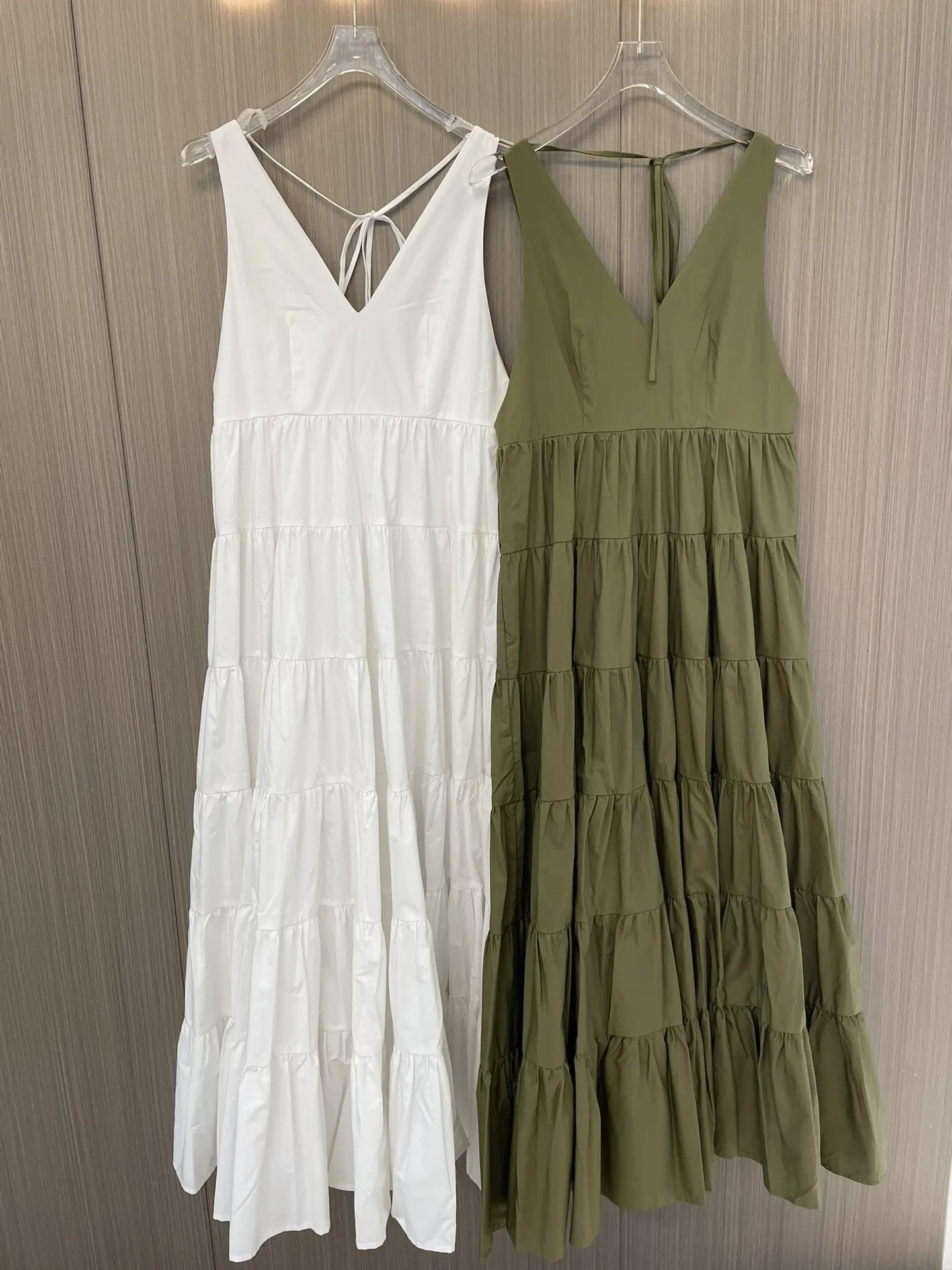 

2024 Women's Clothing Sleeveless cotton tiered dress Spring Summer New No.32