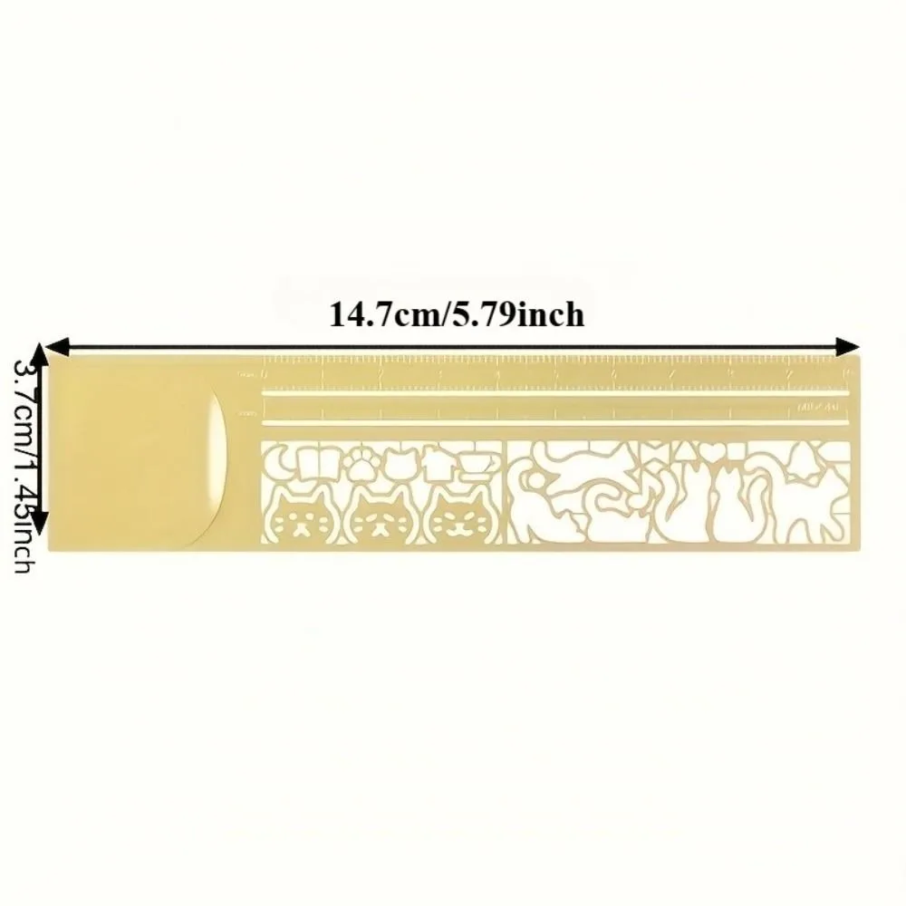 Cat Pattern Double-Sided Bookmark Multifunctional Gifts Cat Template Ruler Diary Planning Book Note Stationery Tool Students