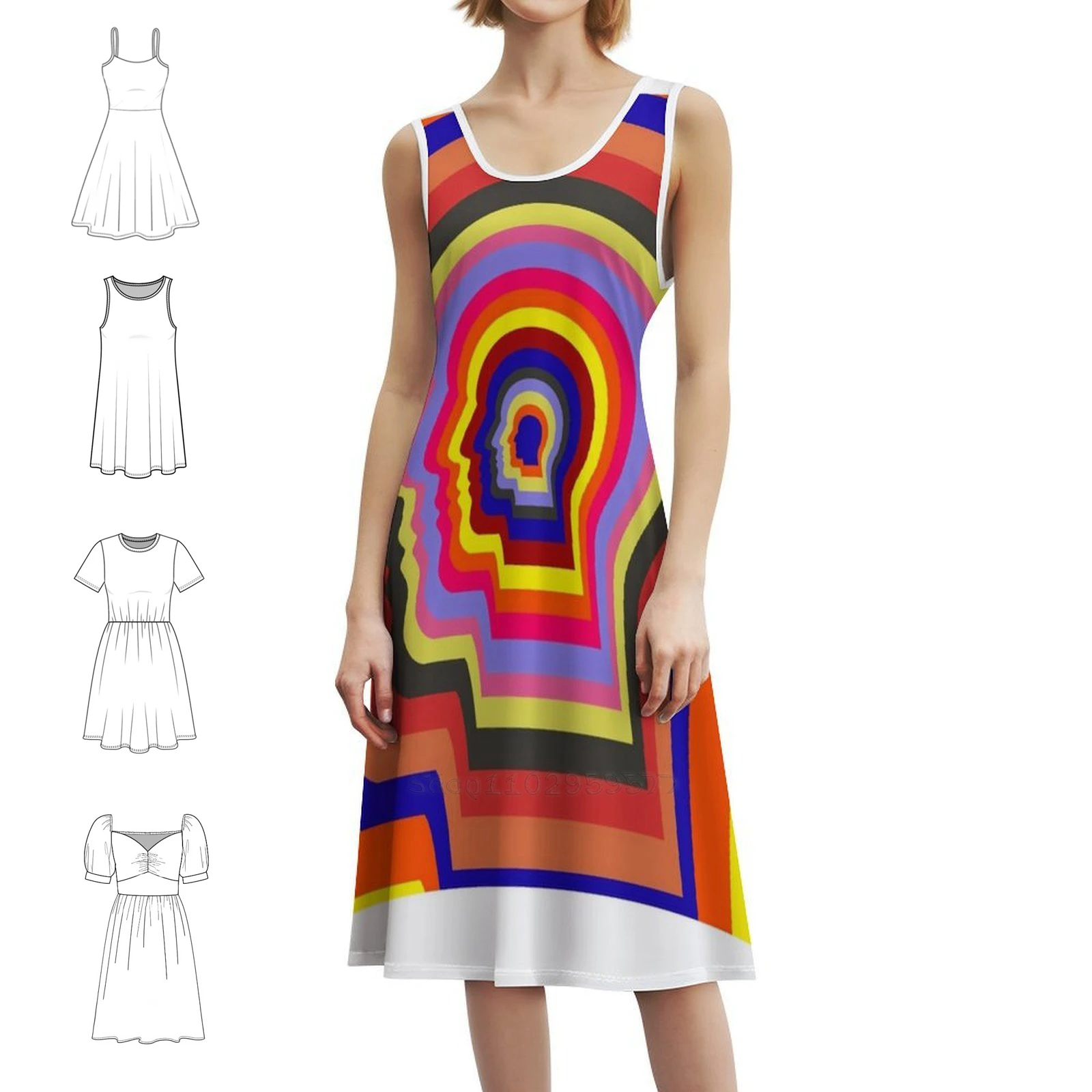 فستان Tame Impala النسائي الأنيق للحفلات على شكل حرف A مع خيارات قصيرة/طويلة/بدون أكمام Tame Impala Music Psychedelic Impala #1