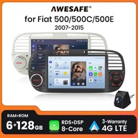 AWESAFE Wireless CarPlay for Apple Android 13 Auto Radio for FIAT 500 Abarth 2007 2008 2009-2015 Multimedia Screen Stereo GPS