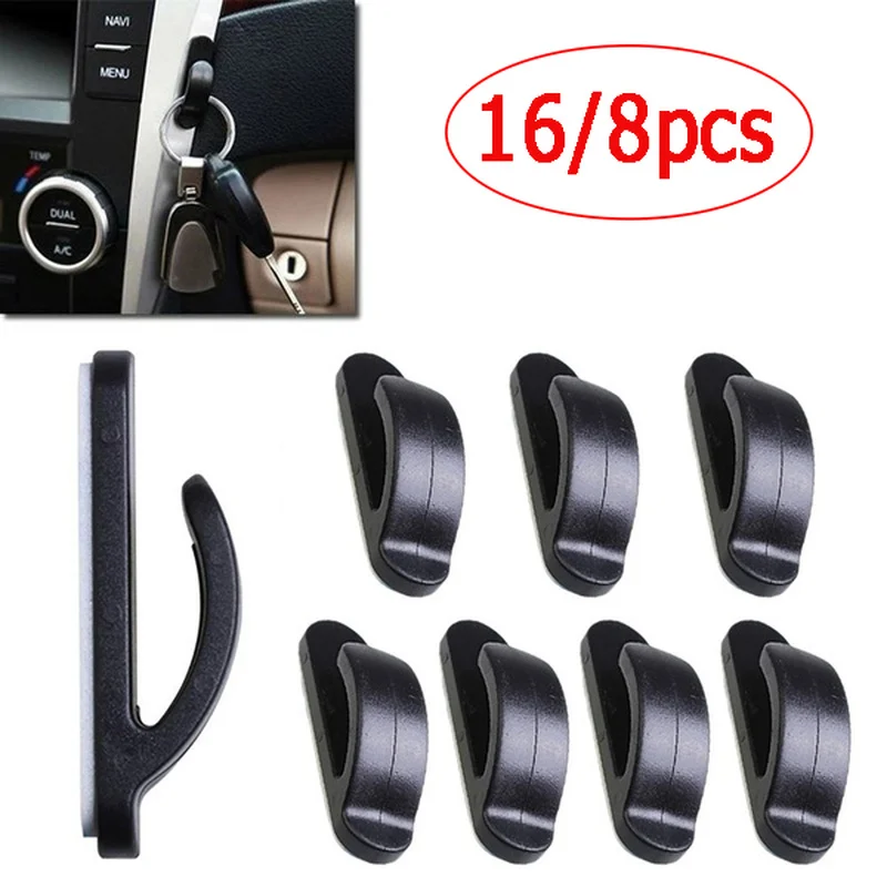 8/16PCS Car Glue Hooks Clips Creative Hidden  Mini Small Holder Automobile Interior Organizer Ornaments Hook Accessories