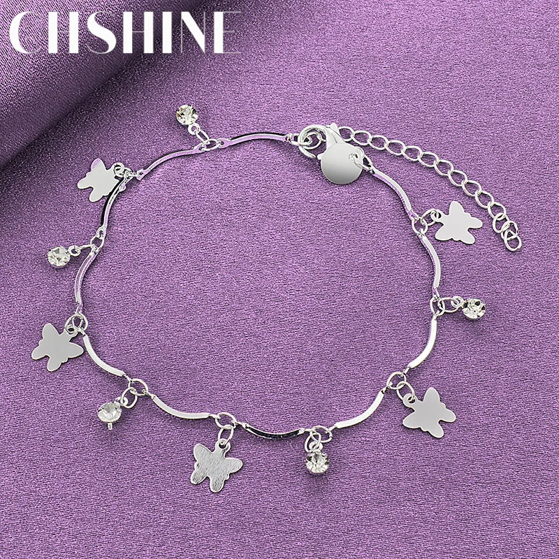 

CHSHINE Hot 925 Sterling Silver Charm Butterfly Bracelet For Women Wedding Party Fashion Jewelry Gifts Wholesale