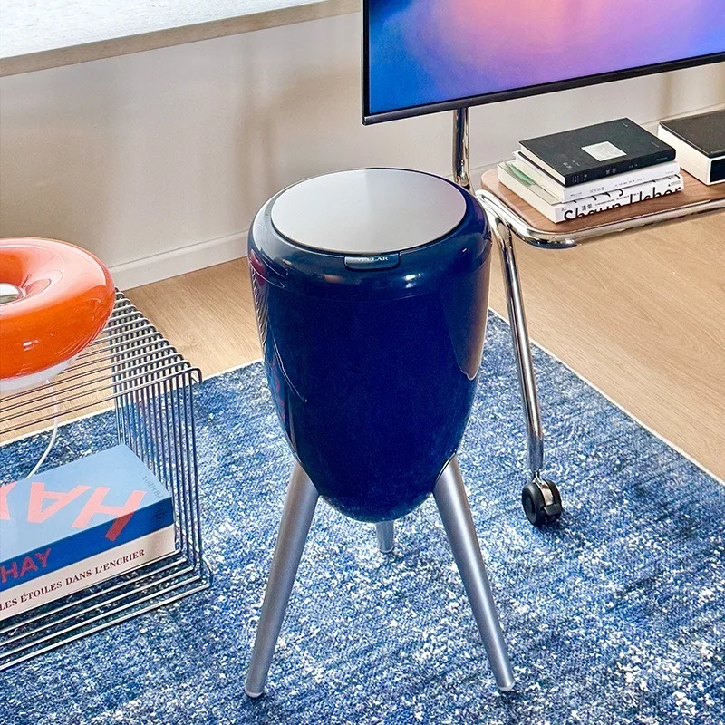 

Kitchen Trash Can Luxury Bathroom Trash Cans Press Type Large Capacity Litter Bins Creative Plastic Standing Dustbin with Lid