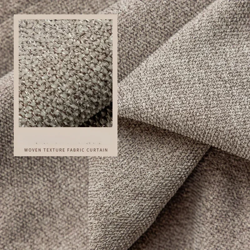 

Japanese Woven Mink Velvet Curtains for Living Room Blackout Bedroom Dining Light Luxury Thicken Blackout Brown White Tulle