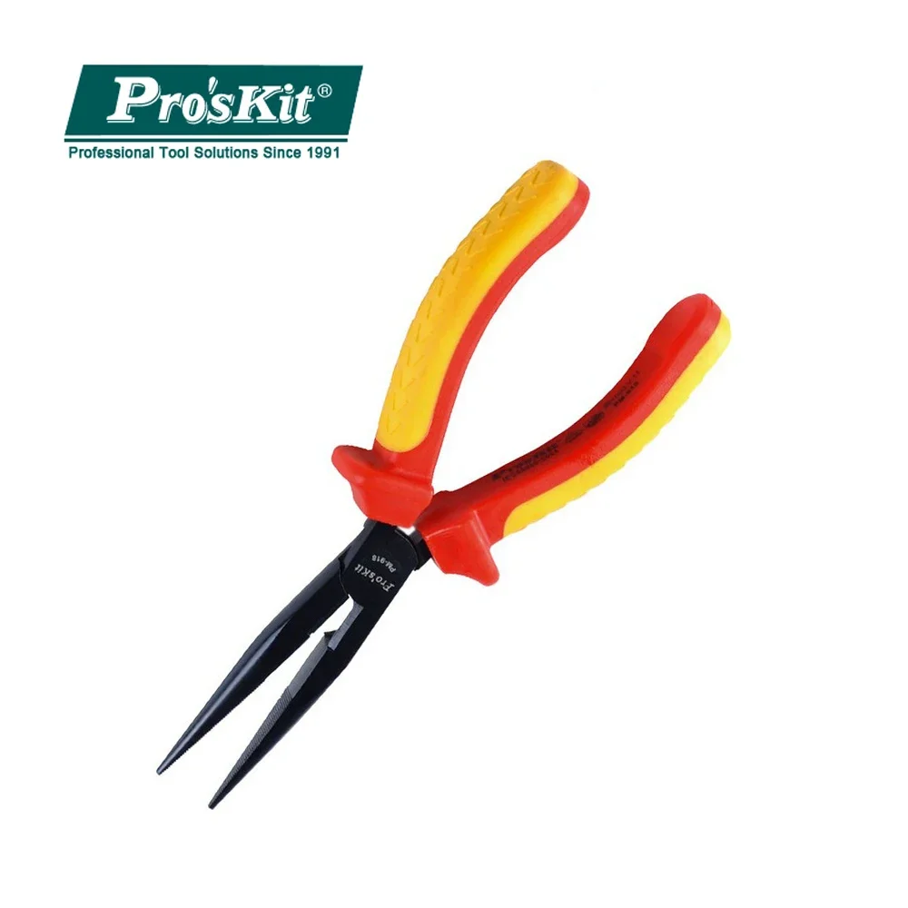 

Pro'skit PM-918 High Voltage Insulation Long Nose Pliers (200mm) Electrician Hand Tools Electrical Wire Pliers Stripper Cutter