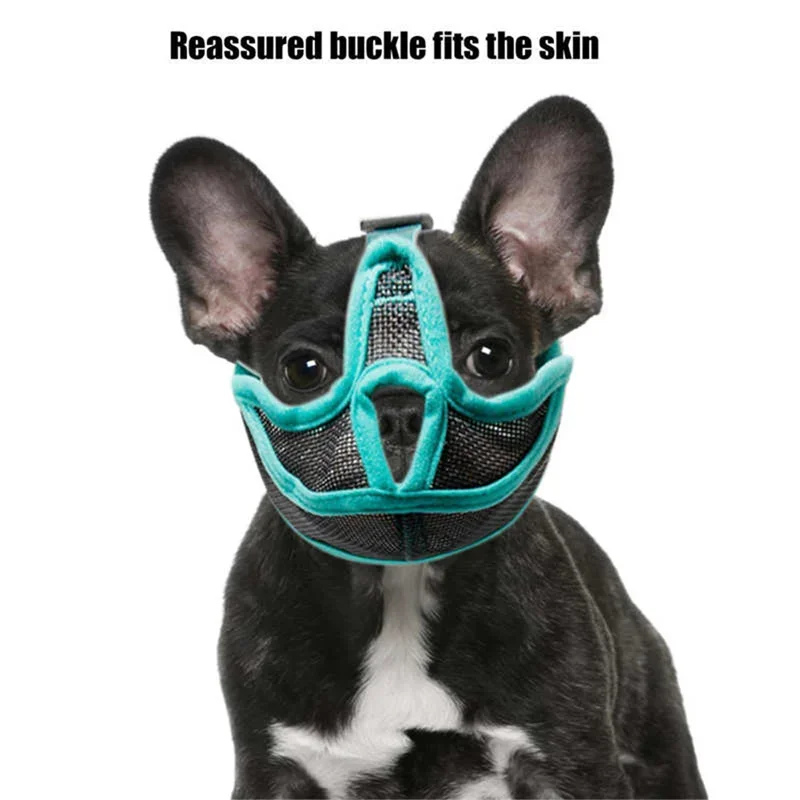 Mouth Mesh Durable Harmless Buckle Design Anti-Bite Pet Mouth Cover  Flat Face Dog Muzzle Pet Muzzle