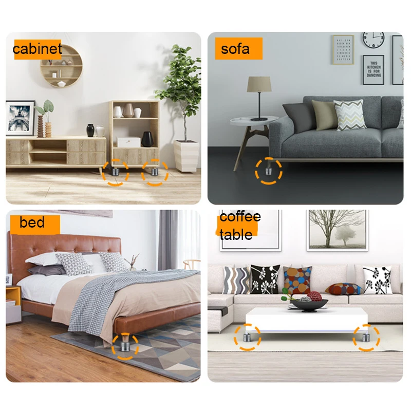 2Pcs Adjustable Bed Risers Aluminum Alloy Heavy Duty Protectors Multi-function Anti-vibration Legs  Furniture Legs Accessories