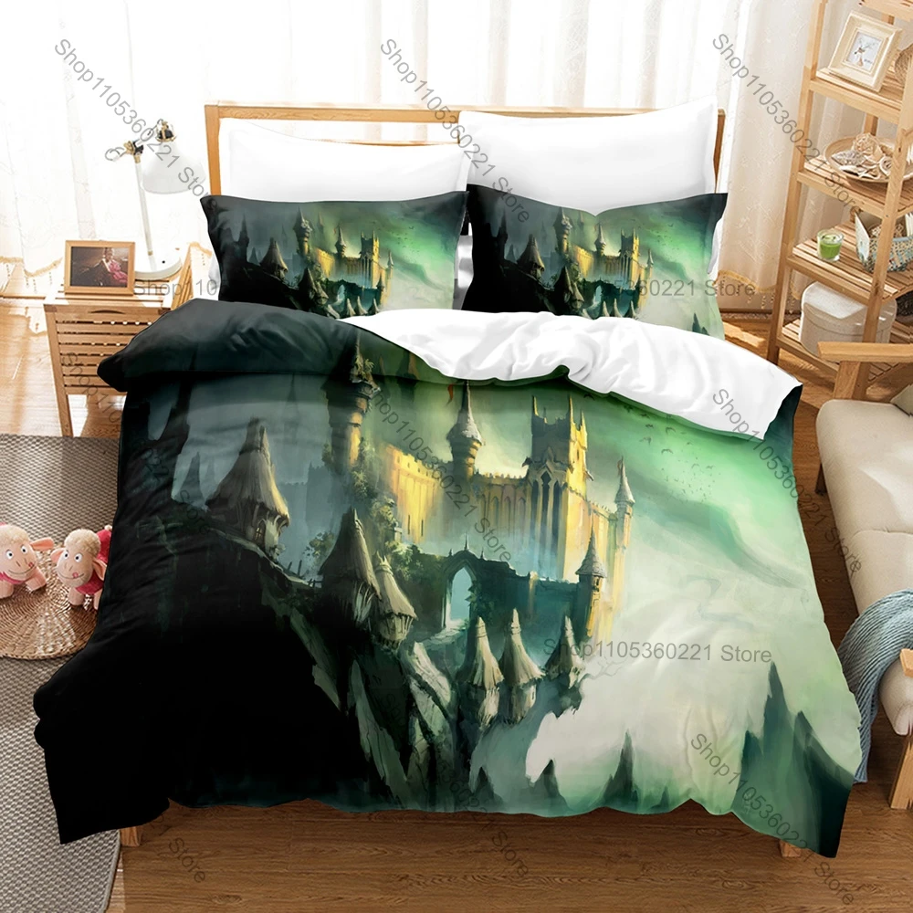 Cool Dreamy Magical Enchanted Castle Full Printed 3PCS Bedding Duvet Cover + 2 Pillowcases Teen Dorm Decoration
