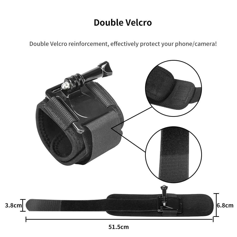 HONGDAK Điều Chỉnh Cổ Tay Cho GoPro Hero 10 9 8 7 6 5 4 Yi 4K DJI Cầm Tay gắn Với Kẹp Điện Thoại Camera Hành Động Phụ Kiện