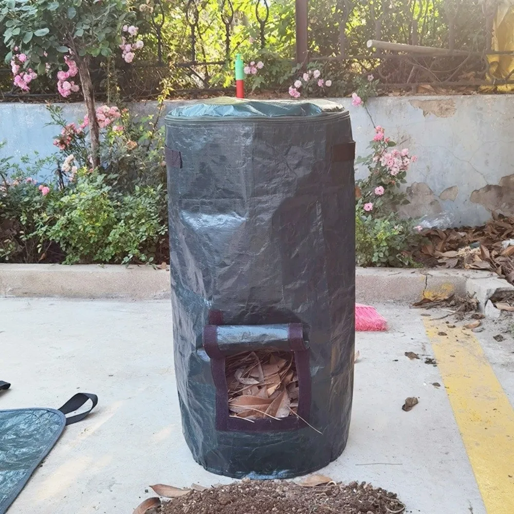 ارتداء مقاومة السماد بن حقيبة مختومة انغلق غطاء ساحة كيس النفايات مع مقابض للطي رفض مركب ورقة النفايات