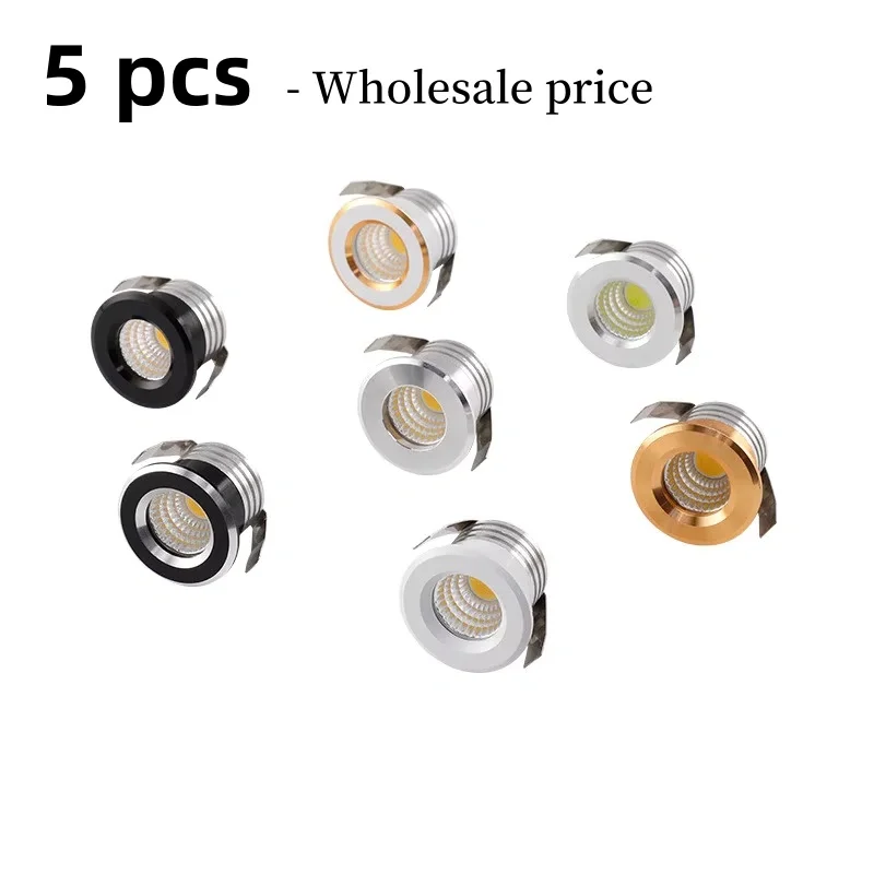 5pcs/lot Dimmable Mini Embedded Ceiling LED Downlight 3W Small Spotlight COB 110V-220V Family Cabinet Light Living Room Hotel