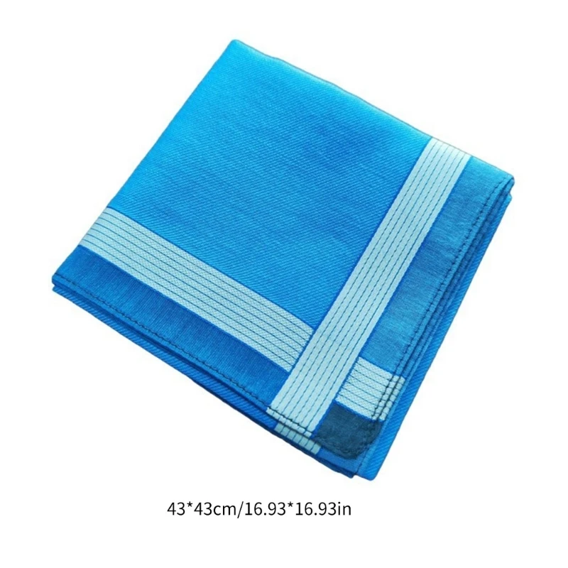 Portable 43x43cm Striped Pattern Handkerchief for Male Gentleman Polyester Handkerchief Printed Groom Handkerchief