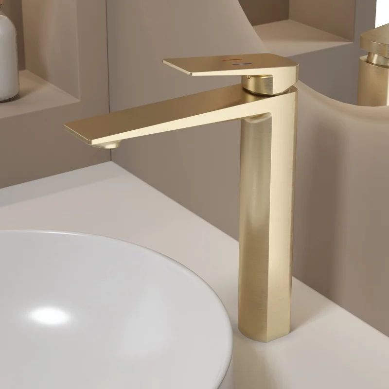 

Brushed Gold Bathroom Faucet Brass Basin Faucet Hot Cold Grey Bathroom Sink Faucet Black Lavotory Faucet Rose Gold Water Mixer
