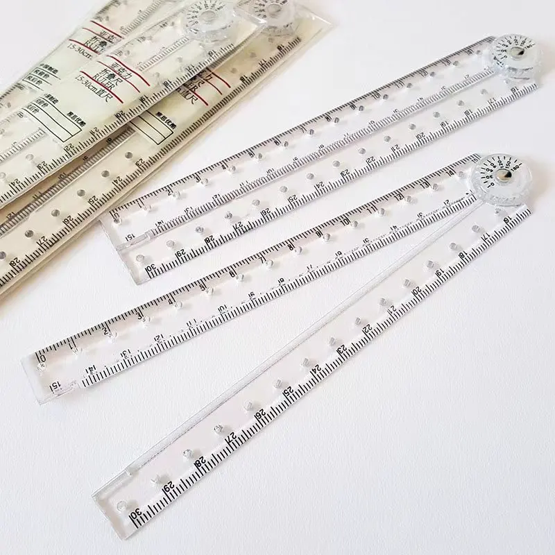 

1pcs 30CM Acrylic Transparent Folding Ruler - Ideal for School & Office Needs!