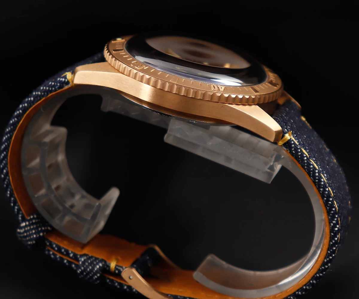SEA HORIZON SH01 SH02 Herren Bronze Automatik-Taucheruhr CuSn6 42mm PT5000 SW200 Doppelt gewölbtes Saphirglas 100M – Detail 12