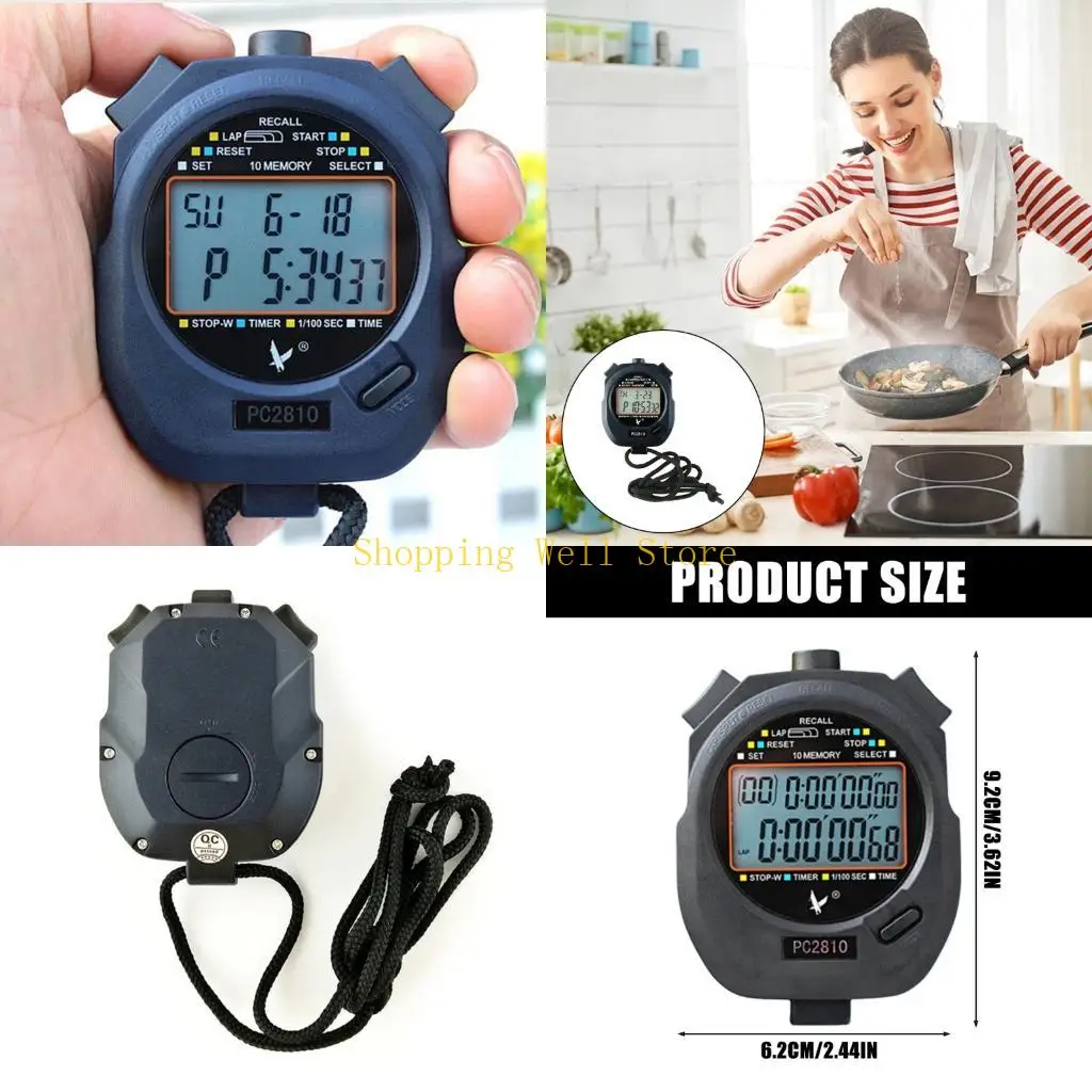 KX4B Accurate Sports Chronometers 10 Memory Storage Double Display for Timing Use