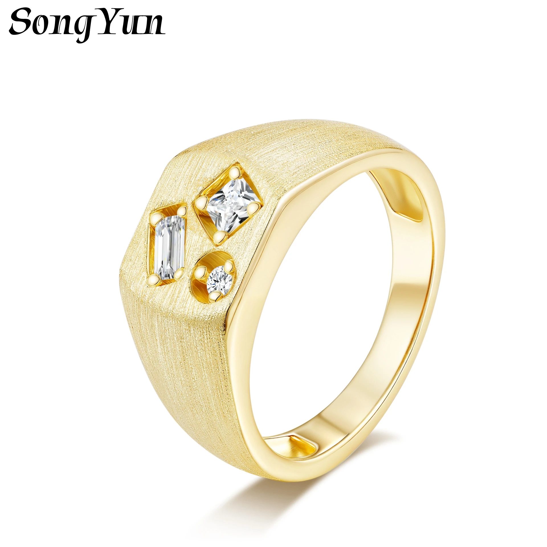 SongYun Jewelry 925 Sterling Silver Ring Women Moissanite D Color VVS1 Fine Lab Grown Statement Trendy Rings Diamond Accessories