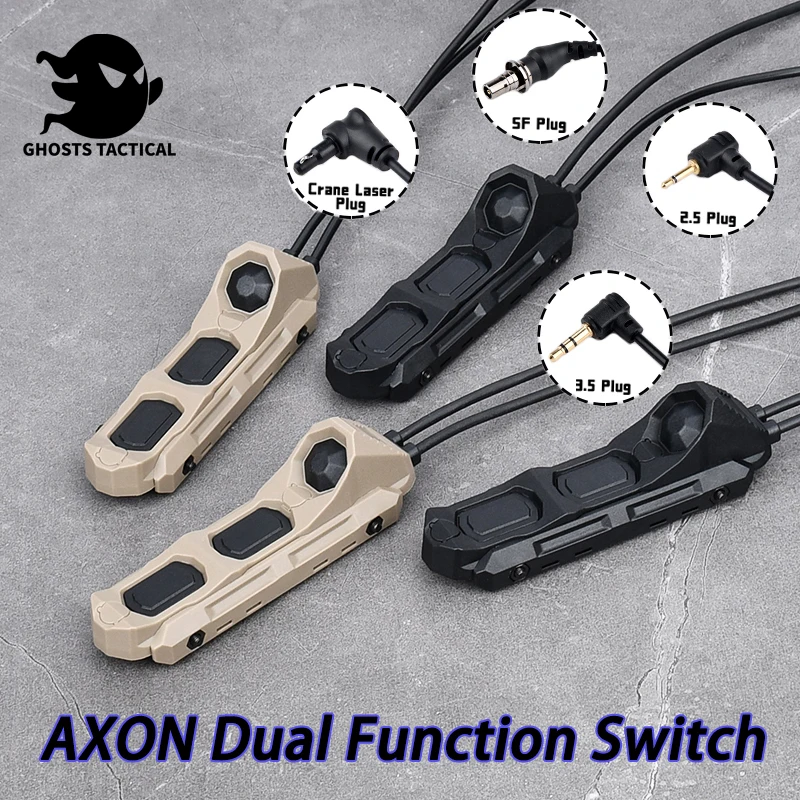 

Tactical Axon Pressure Switch Button Remote Dual Function Tail Airsoft for PEQ-15 DBAL-A2 MAWL NGAL Laser M300 M600 Weapon Scout