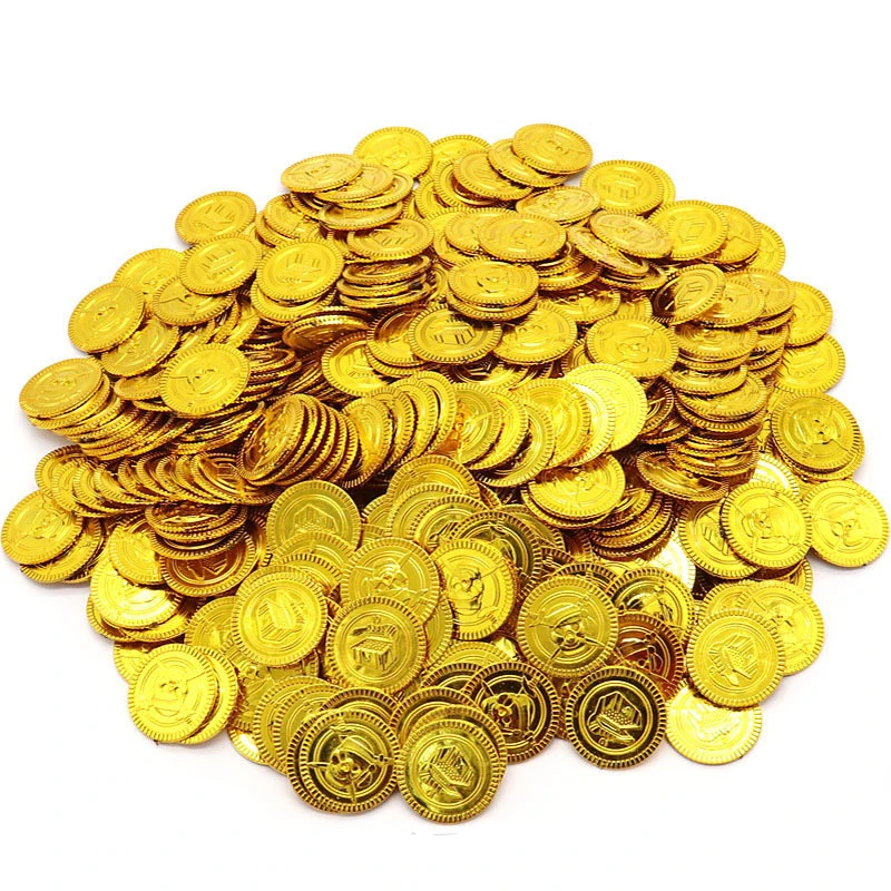 Pirates Coin Toy Treasure Bulk Play Money For Kids Halloween Party Favors Kinder Spielzeug Juguetes Niños 3 5 7 9 10 15 Años