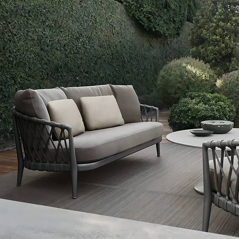 

Customizable Area Simple Balcony Courtyard Homestay Waterproof Sunscreen Rattan Sofa