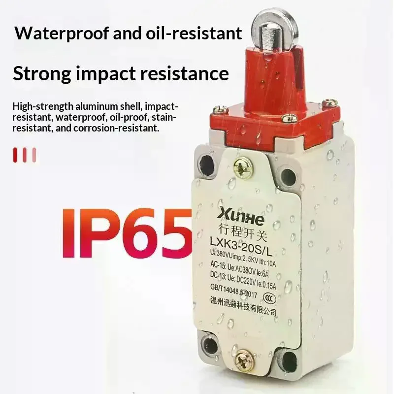 1Pcs LXK3 Limit Micro Switch: LXK3-20S 10A Momentary IP65 Waterproof Aluminum Alloy Limited Switch