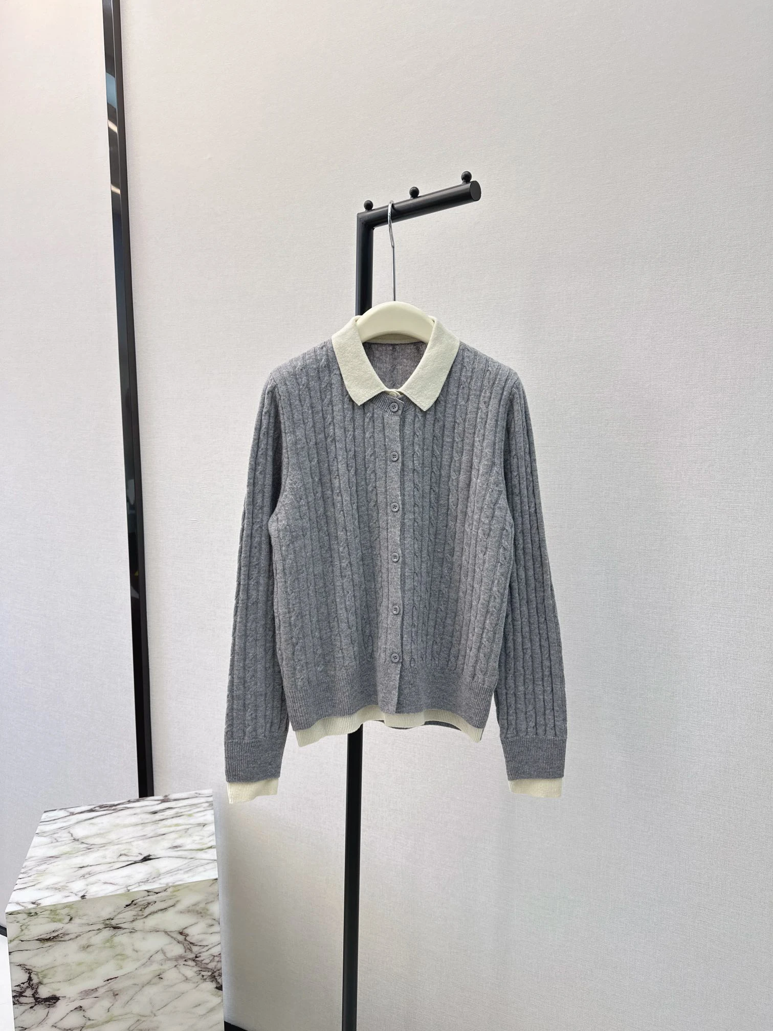 

Wool cardigan false two-piece design fashion temperament Slim thin leisure versatile 2023 autumn women's new hot