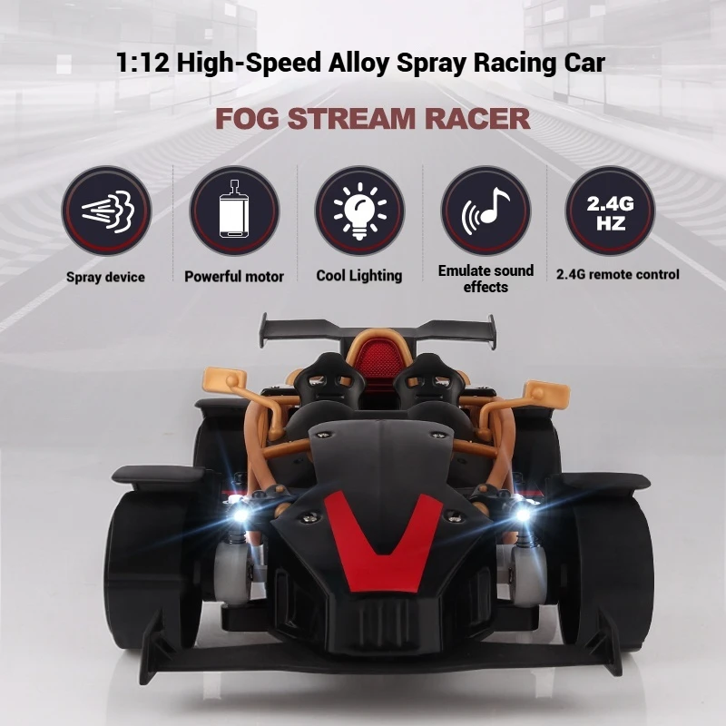 Nowy Zdalnie Sterowany Samochód Wyścigowy z Spryskiwaczem, Metalowy, Szybki, Symulacja Samochodu Wyścigowego, Ładowanie, 4WD, Zdalnie Sterowany Samochód, Zabawki dla Dzieci