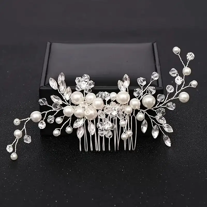 Fashion Dazzling Retro Hair Comb Handcrafted Bridal Hairpiece for Elegant Women Princess Fairy Style Party Jewelry Accessories