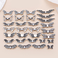 30pcs/lot Hollow Butterfly Loose Bead Spacer Beads Silvery Color Gold Color Animals Beads for DIY Jewelry Bracelet Finding ﻿