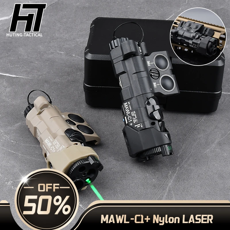 WADSN New Upgraded MAWL-C1 Tactical Airsoft Nylon plastic CNC LED Aiming MAWL Red Dot Green Blue Hunting Weapon Lights IR Laser