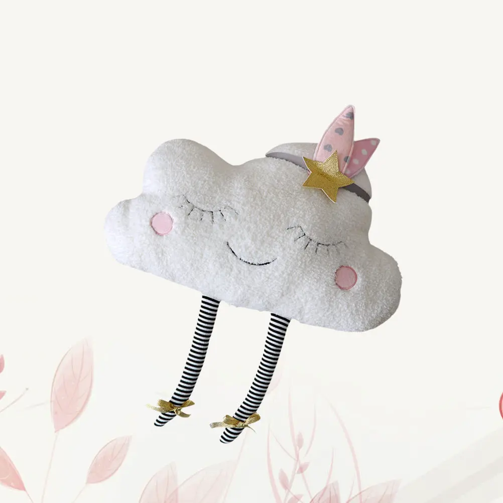 

1Pcs Cloud Throw Pillow Cartoon Cloud Shape Soft Nap Cushion Baby Soothes Pillow Sofa Waist Cushion Children Room Decoration