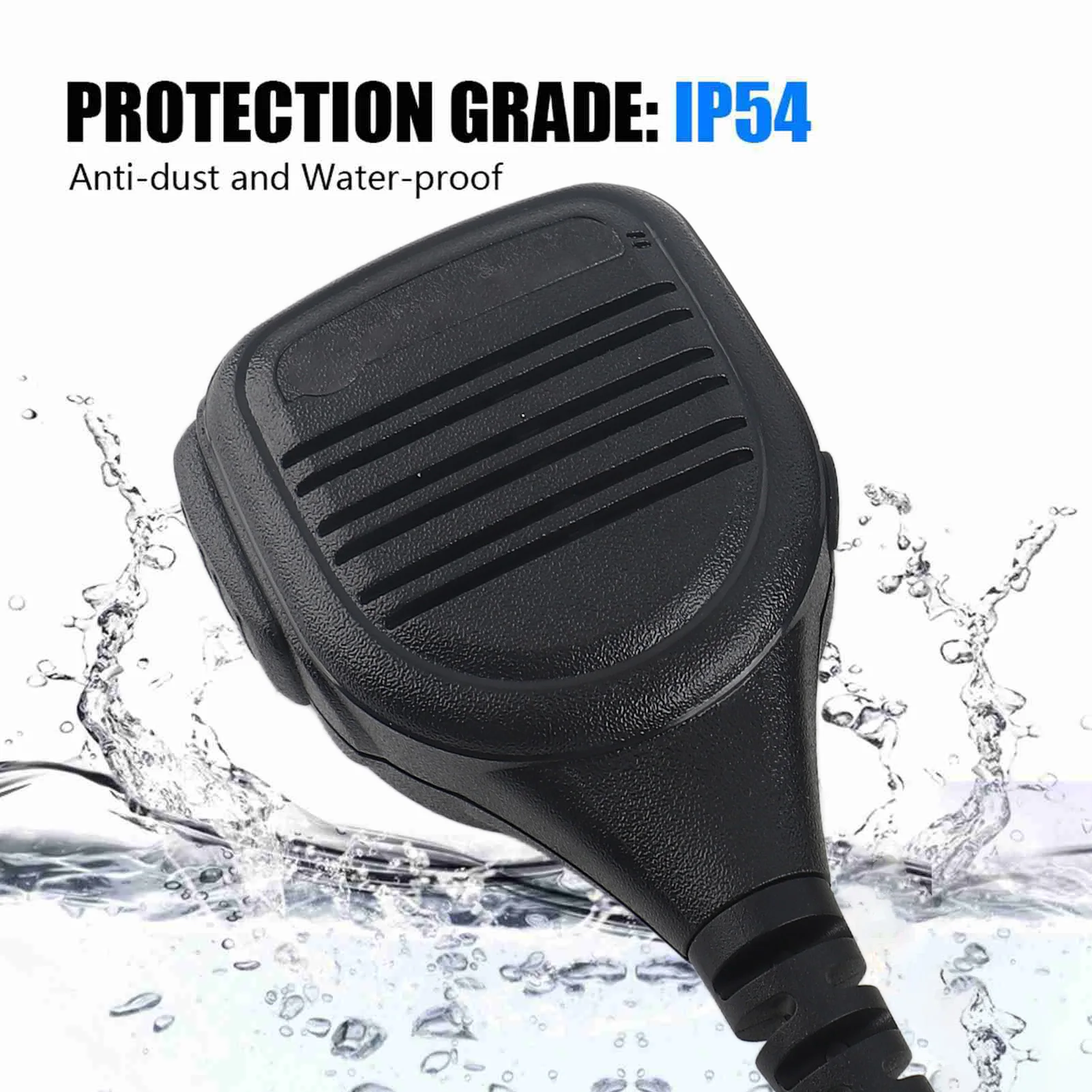 Microfono a mano Jack per cuffie da 3,5 mm Altoparlante Microfono Talkie Radio Microfono a mano con clip da cintura in acciaio Altoparlante portatile Microfono a mano