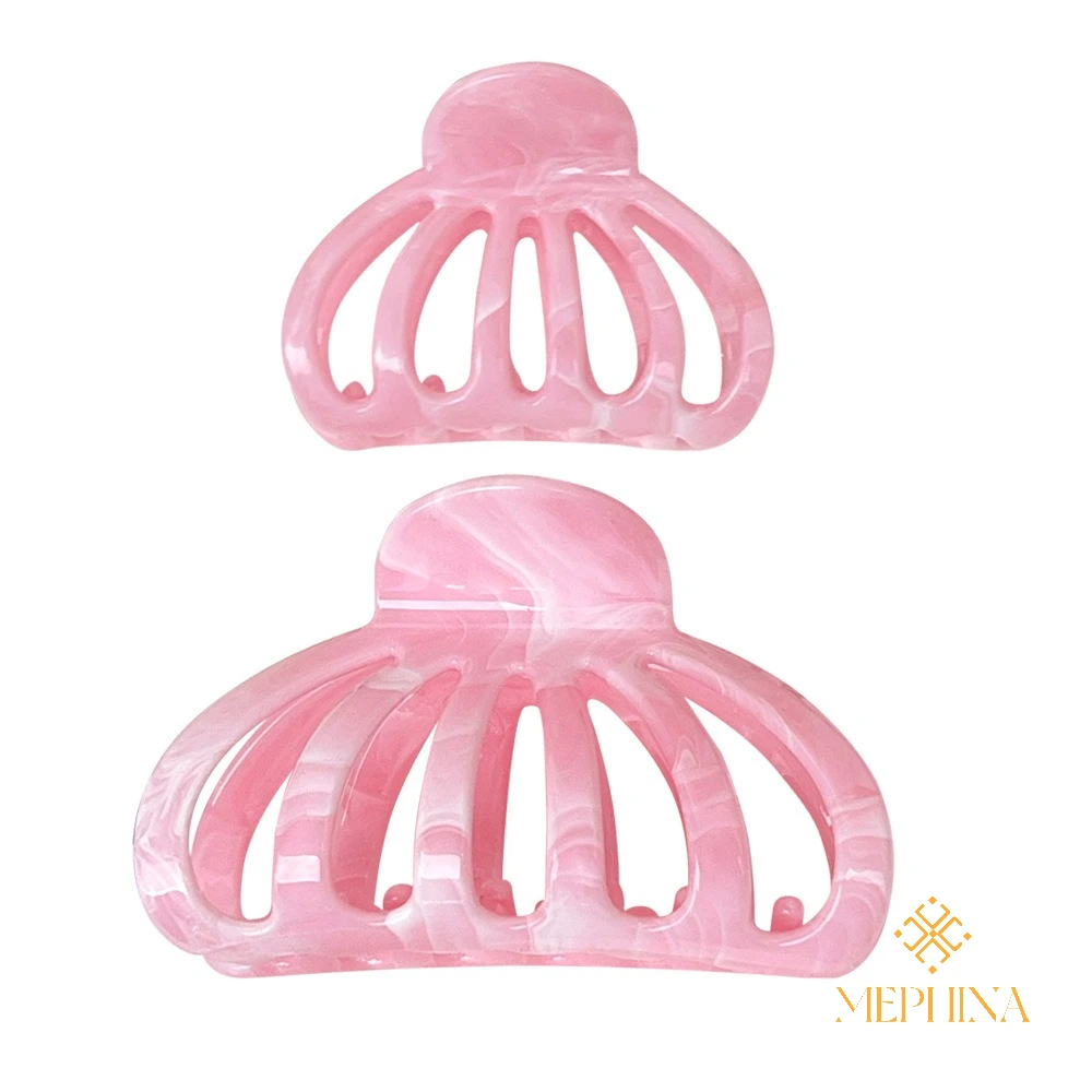 MEPHINA اليقطين مشبك شعر مقاطع مخلب شعر بسيط الجوف التدريجي دبوس الشعر الملونة مشبك شعر أنيق مخلب شعر اكسسوارات للنساء