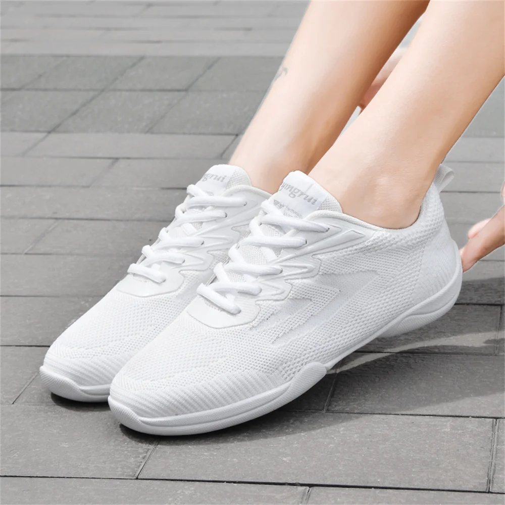 ARKKG  Girls White Cheer Trainers Shoes Breathable Training Dance Tennis Shoes Lightweight Youth Cheer Competition Sneakers