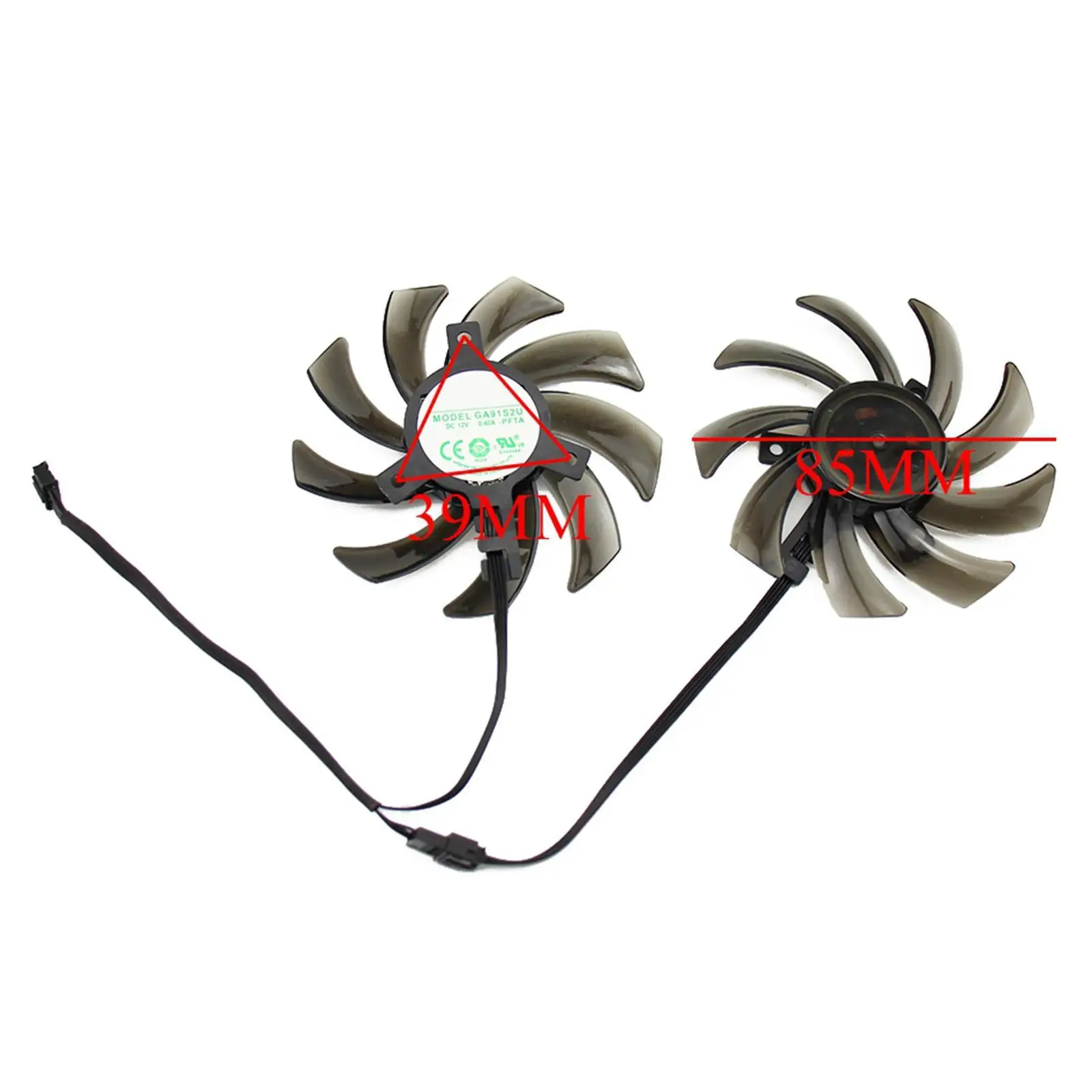 2x Computer PC 85mm 4-Pin Graphics Card Fans GA91S2U for GTX