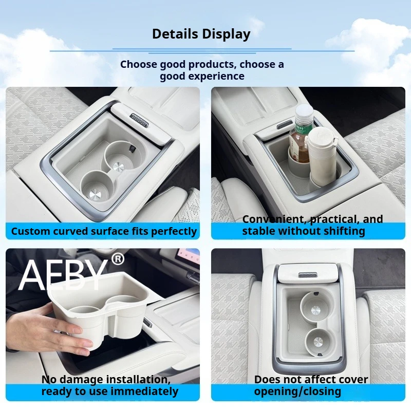 AEBY ل ZEEKR 7X 2024 2025 حامل الكأس مقاوم للماء سيليكون صينية بطانة كوستر إدراج حصيرة سيارة مركز وحدة التحكم اكسسوارات المنظم