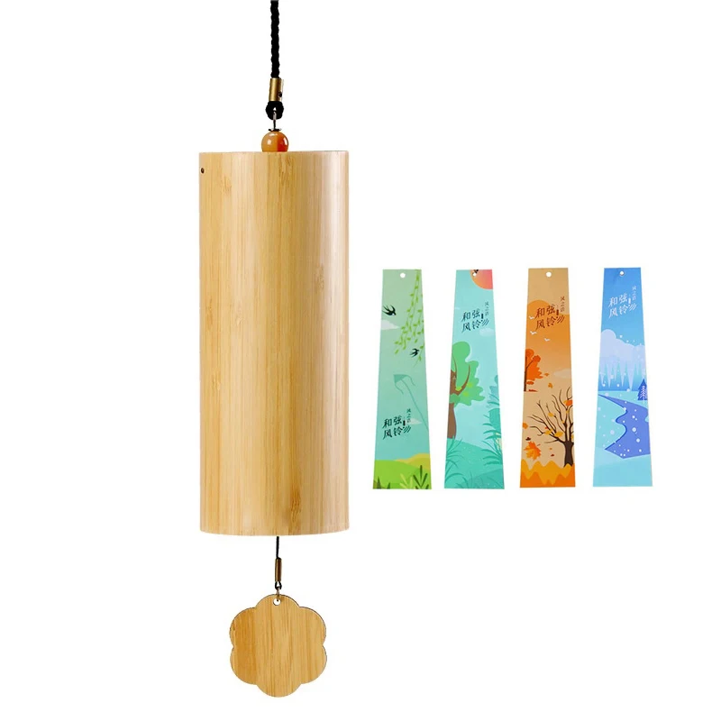 Hluru Windchime Bamboo 8 Rods Notes, Wind Chimes 8 Rods, Wind bell Craft Outdoor, Garden Patio Zen Meditation, C G Am Dm Chord