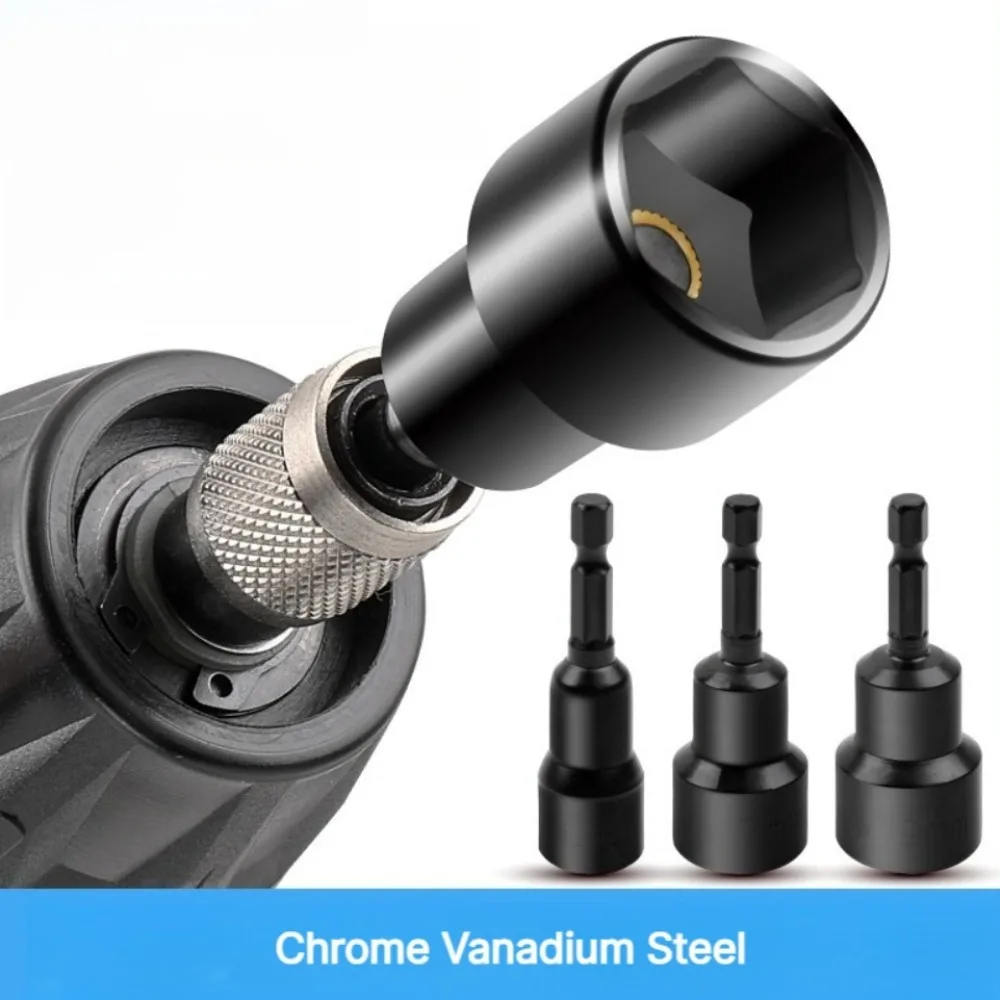 5.5-19mm 1/4 Hex Magnetic Hex Socket Magnetic Socket Electric Screwdriver Bit Kit Head Connector Inner Nut Screwdriver Tool