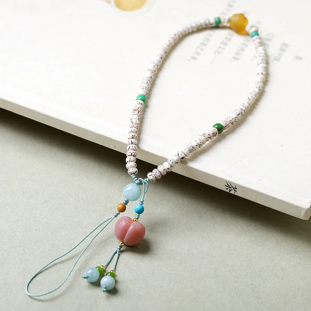 

Original Design Handwoven Hainan Star Moon Bodhi Seed Mobile Ph Handicraft Bodhi Root Pendant Hanging Ornament for Women