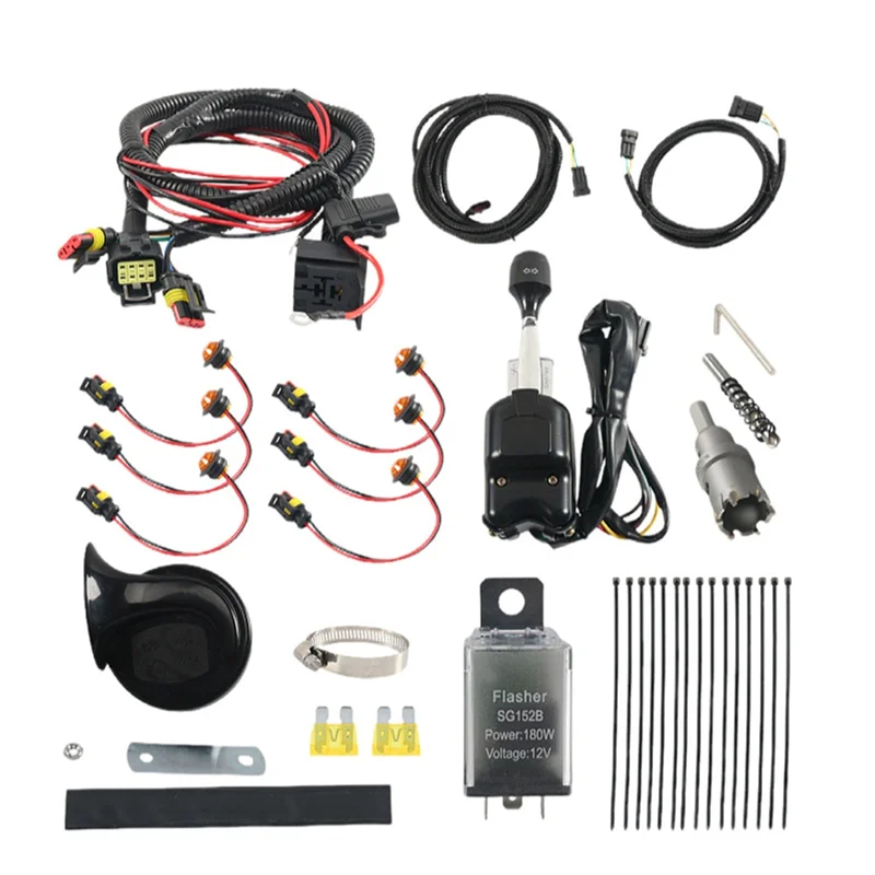 

Dual Function Steering Brake Turn Signal Light Kit For Polaris Can-Am Honda Pioneer/Big Red Kawasaki
