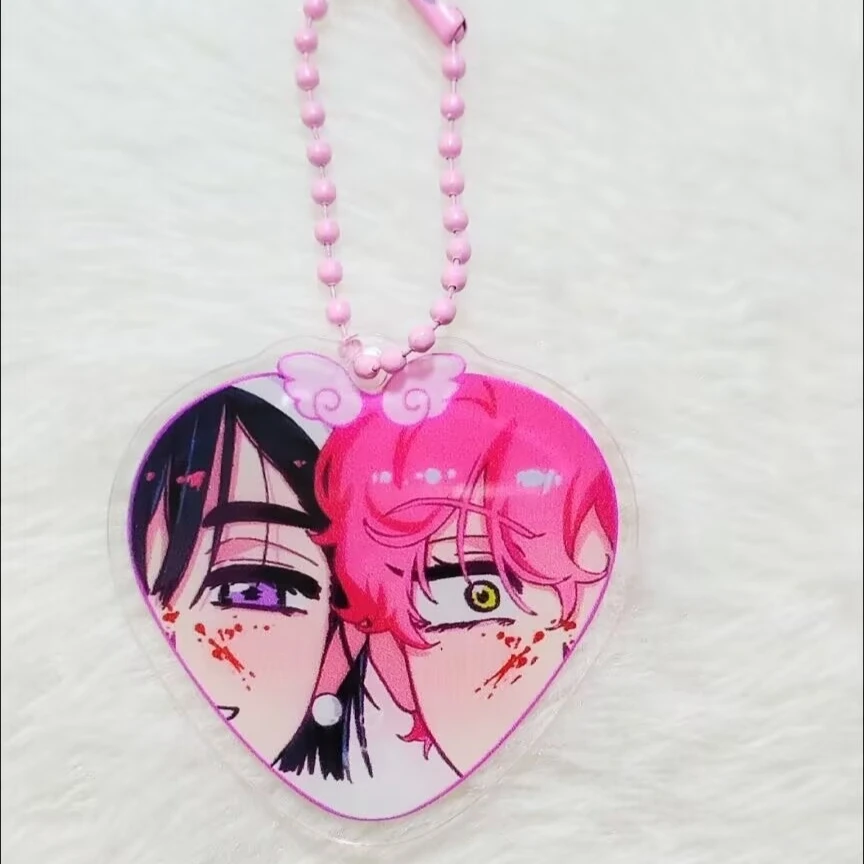 새로운 '에일리언 스테이지' 주변기기 키체인 '이반 틸' 하트 모양 학교 가방 펜던트 선물 컬렉션